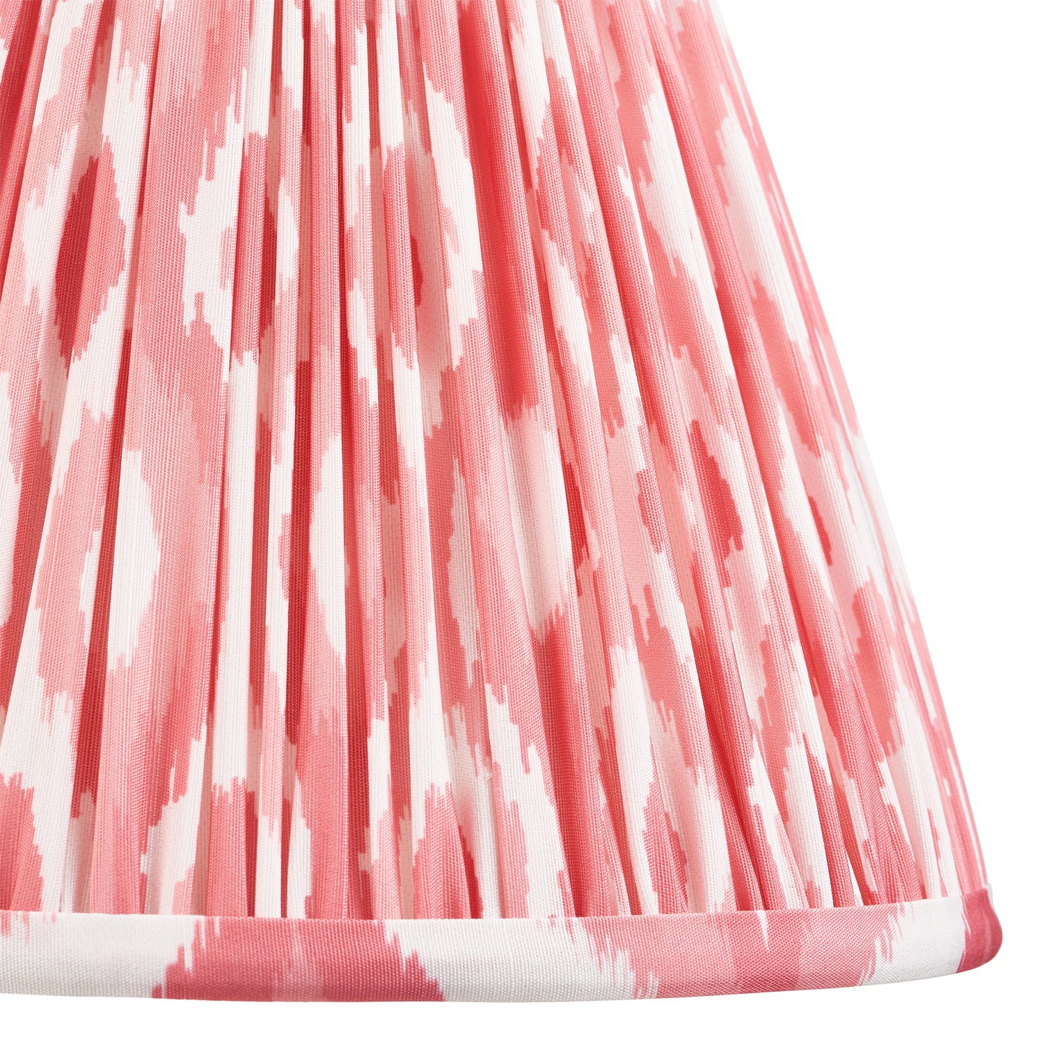 Gloss Green Myrtle & Ikat 25cm Coral pink shade - Comet Lighting