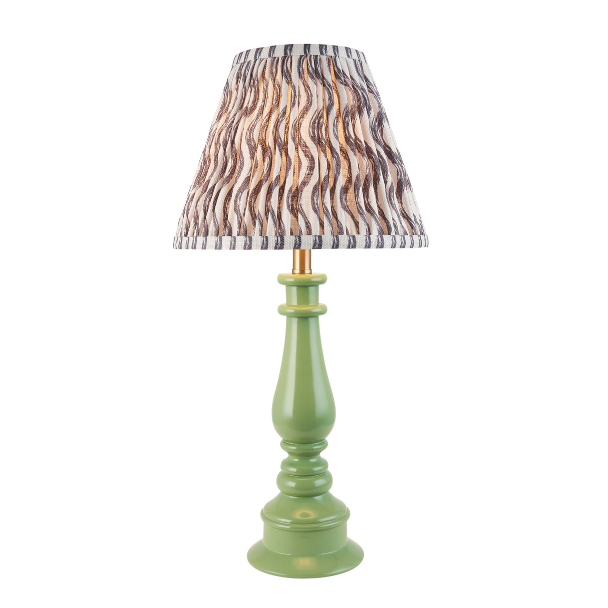 Gloss Green Myrtle & Ripple 25cm Pearl grey shade - Comet Lighting
