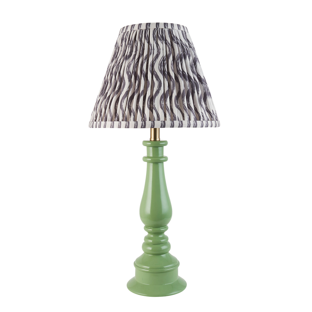 Gloss Green Myrtle & Ripple 25cm Pearl grey shade - Comet Lighting