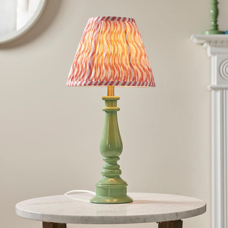 Gloss Green Myrtle & Ripple 25cm Coral pink shade - Comet Lighting