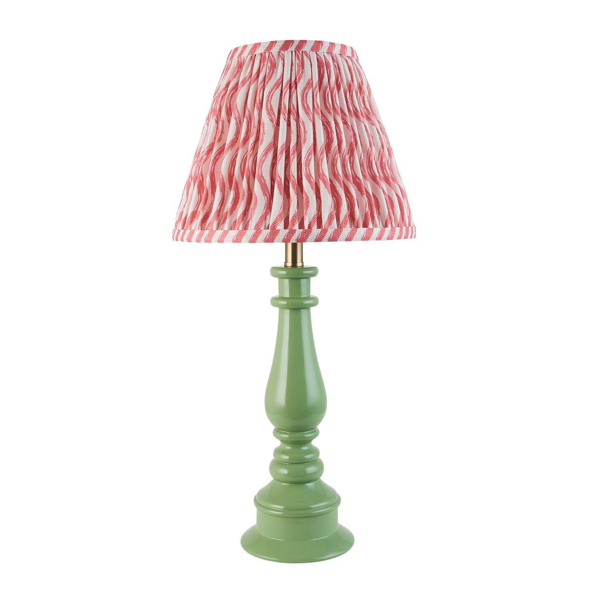 Gloss Green Myrtle & Ripple 25cm Coral pink shade - Comet Lighting