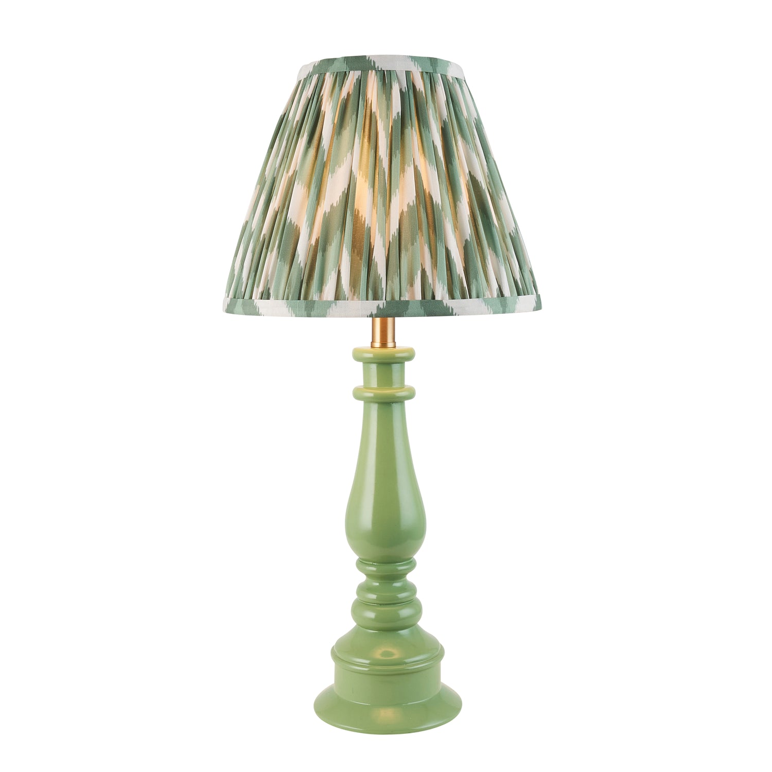 Gloss Green Myrtle & Zigzag 25cm Cotswold green shade - Comet Lighting