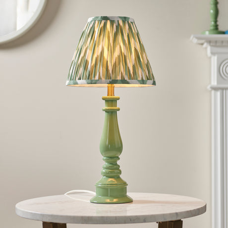 Gloss Green Myrtle & Zigzag 25cm Cotswold green shade - Comet Lighting