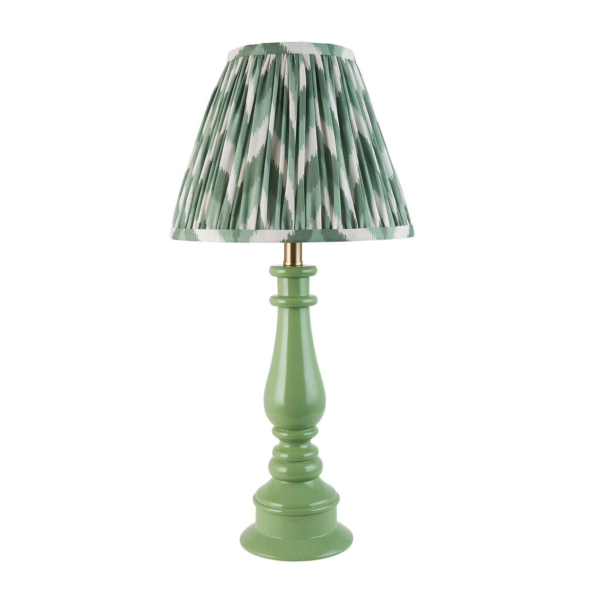 Gloss Green Myrtle & Zigzag 25cm Cotswold green shade - Comet Lighting