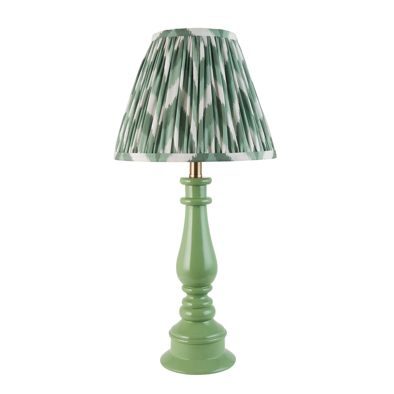 Gloss Green Myrtle & Zigzag 25cm Cotswold green shade - Comet Lighting