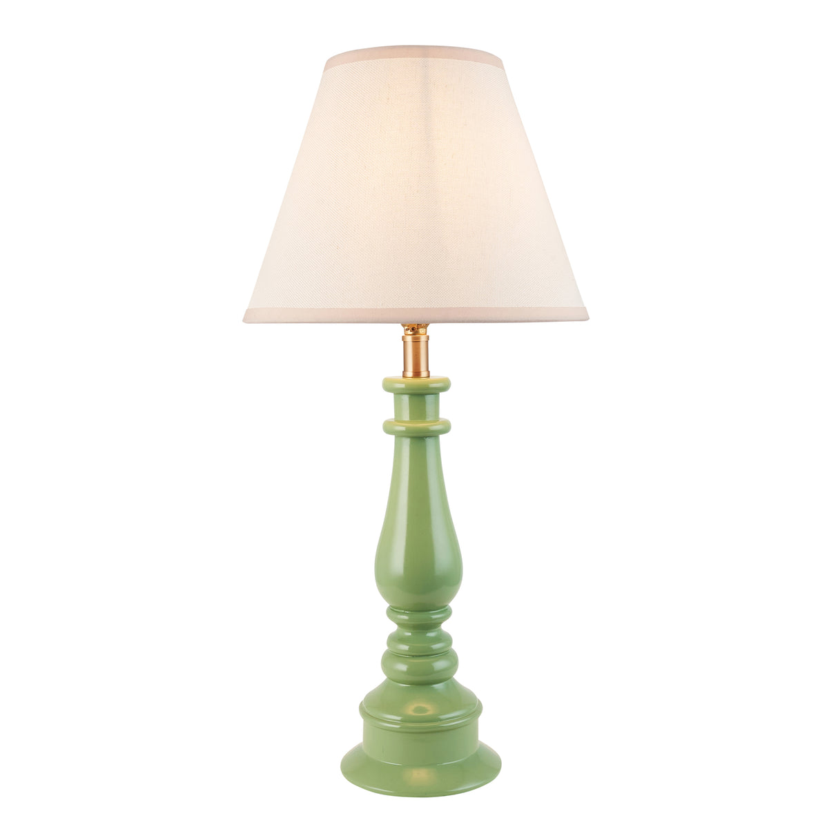 Gloss Green Myrtle & Ivy 25cm Vintage white shade - Comet Lighting
