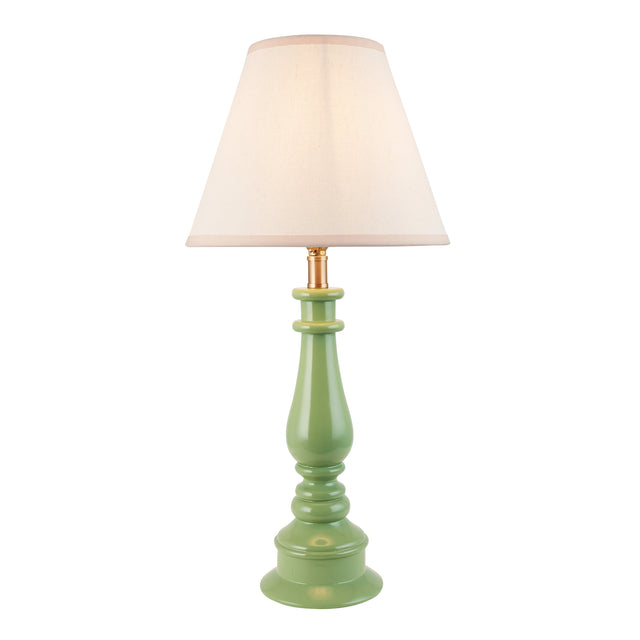 Gloss Green Myrtle & Ivy 25cm Vintage white shade - Comet Lighting