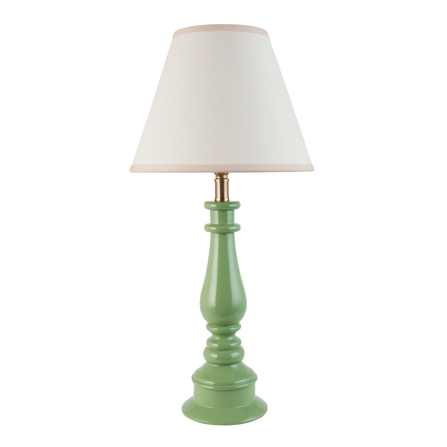 Gloss Green Myrtle & Ivy 25cm Vintage white shade - Comet Lighting
