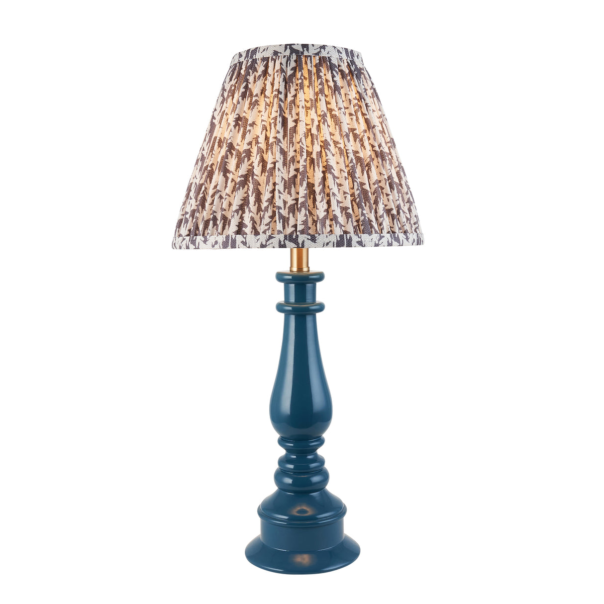 Gloss Blue Myrtle & Leaf 25cm Pearl grey shade - Comet Lighting