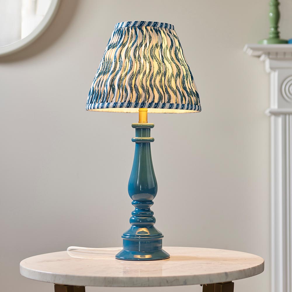 Gloss Blue Myrtle & Ripple 25cm Marlin blue shade - Comet Lighting