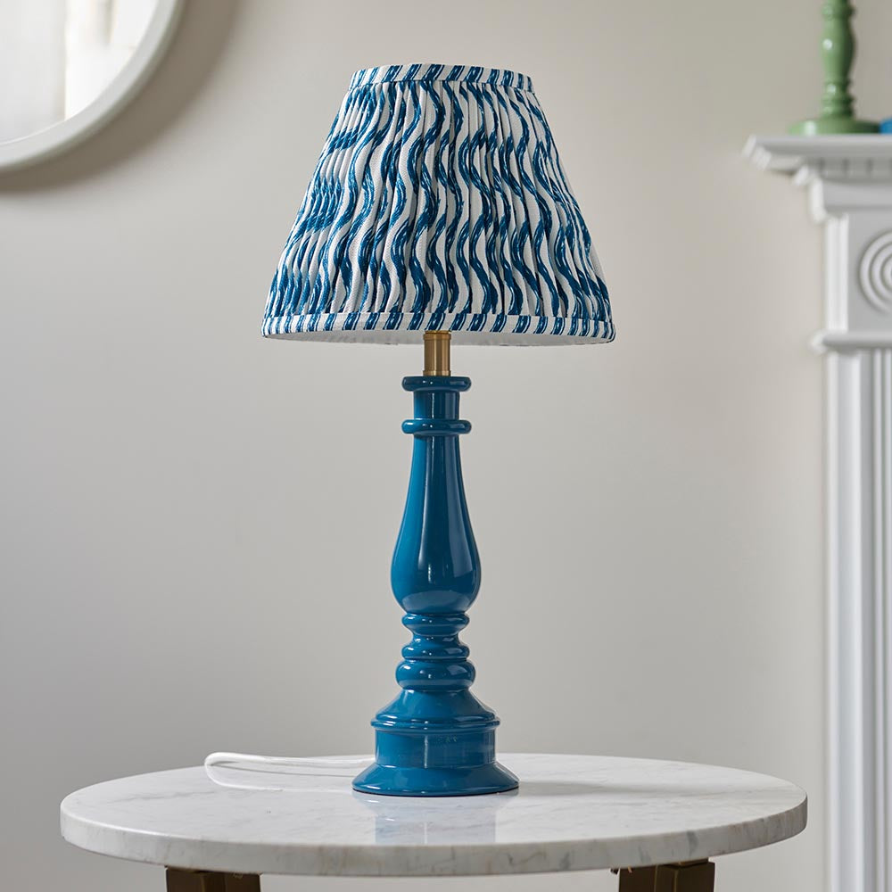 Gloss Blue Myrtle & Ripple 25cm Marlin blue shade - Comet Lighting