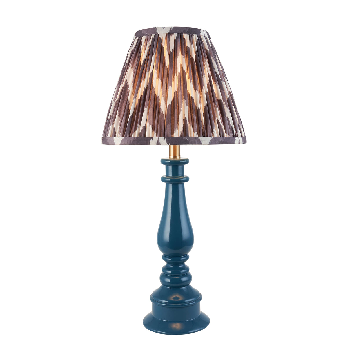 Gloss Blue Myrtle & Zigzag 25cm Pearl grey shade - Comet Lighting