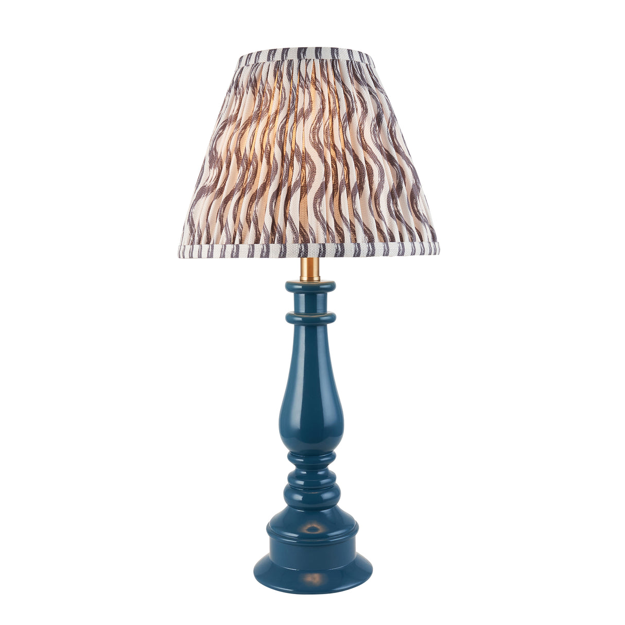 Gloss Blue Myrtle & Ripple 25cm Pearl grey shade - Comet Lighting