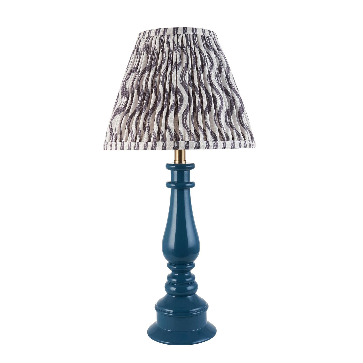 Gloss Blue Myrtle & Ripple 25cm Pearl grey shade - Comet Lighting