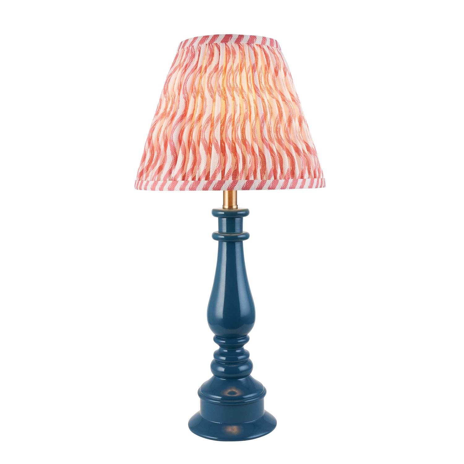 Gloss Blue Myrtle & Ripple 25cm Coral pink shade - Comet Lighting
