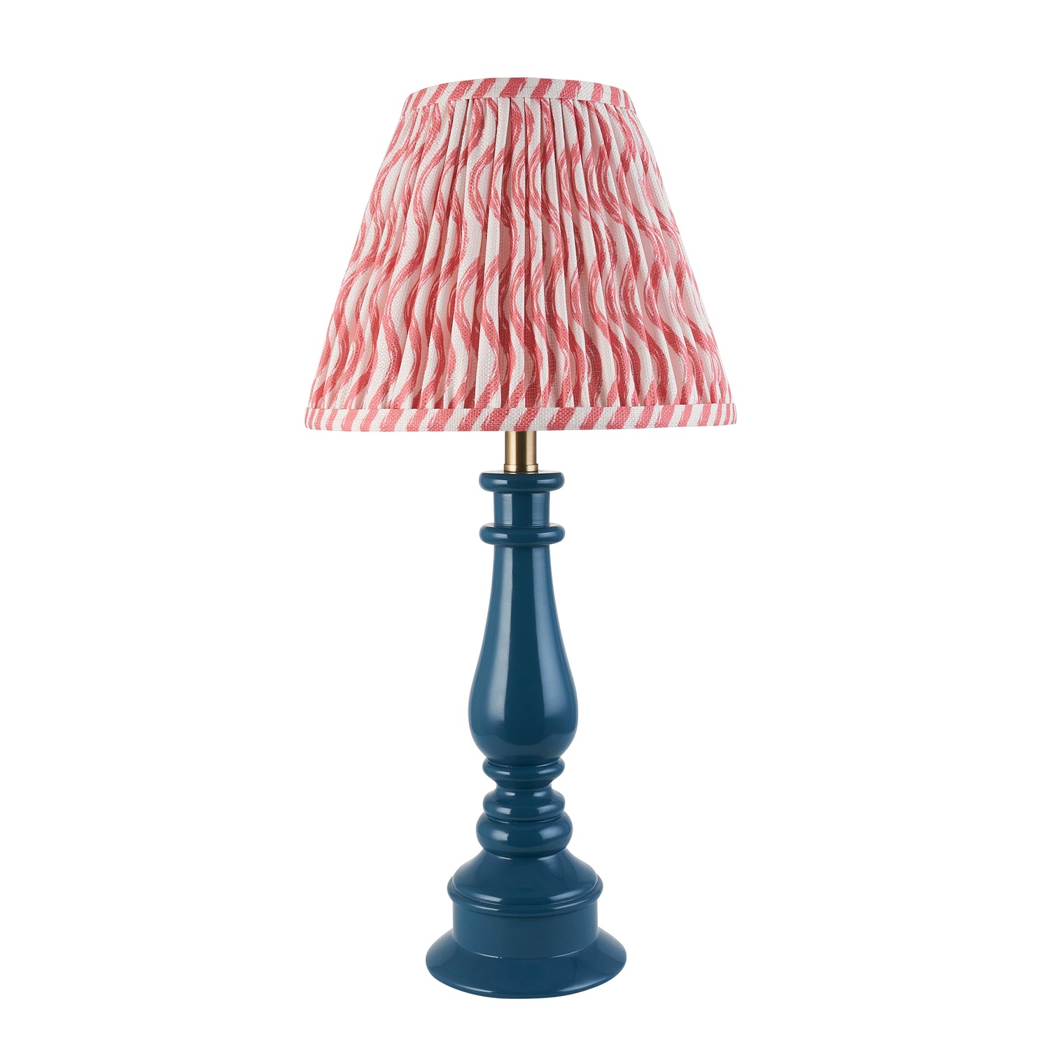 Gloss Blue Myrtle & Ripple 25cm Coral pink shade - Comet Lighting