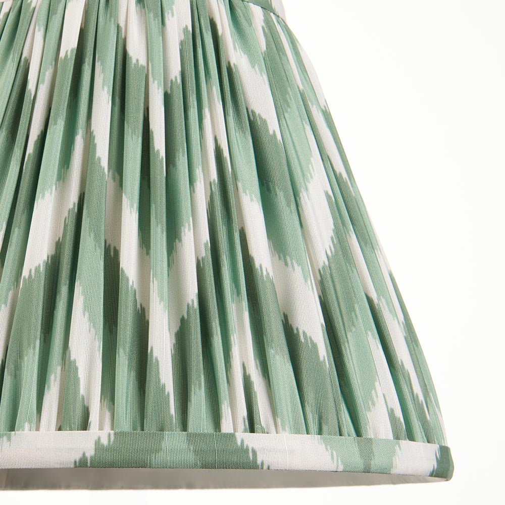 Gloss Blue Myrtle & Zigzag 25cm Cotswold green shade - Comet Lighting
