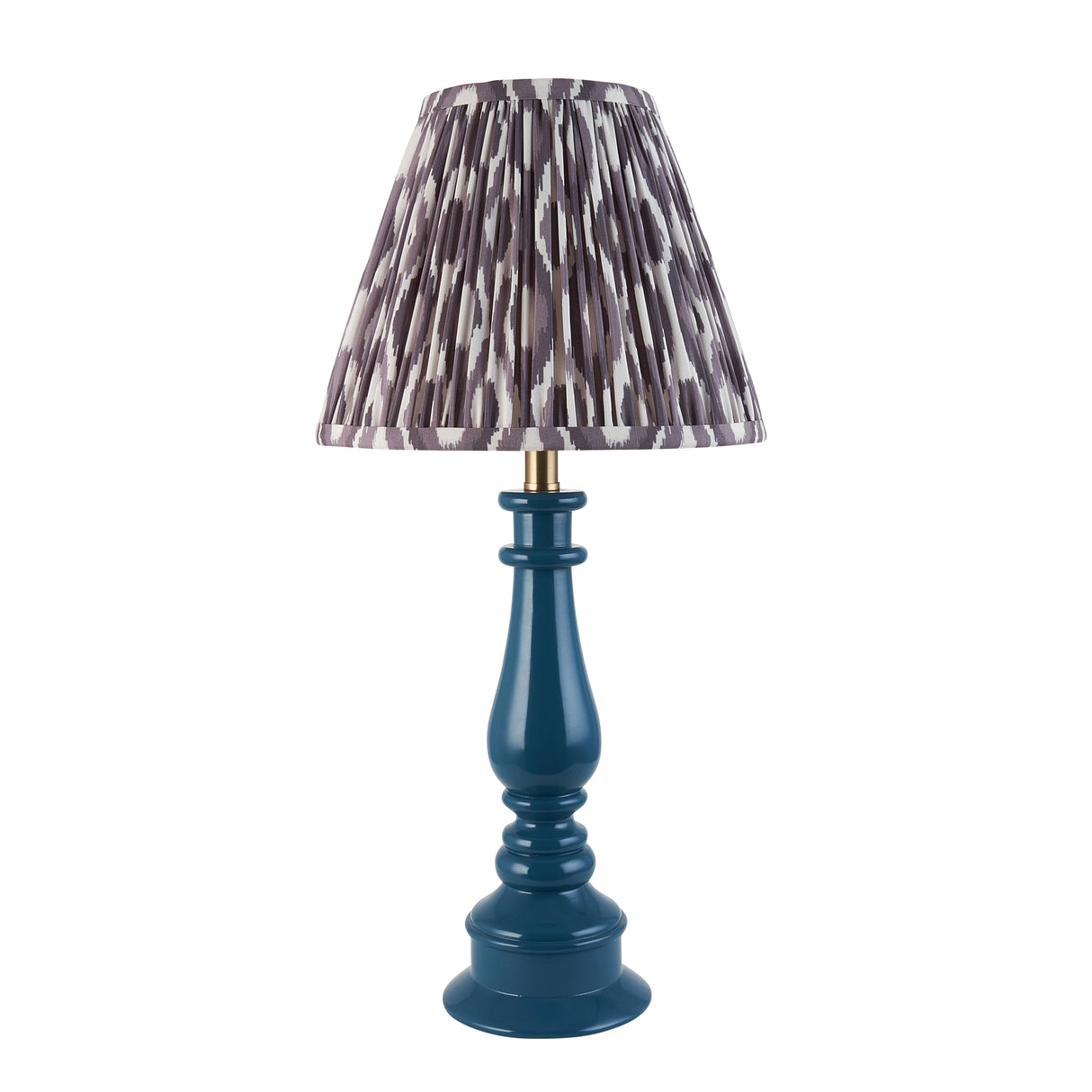 Gloss Blue Myrtle & Ikat 25cm Pearl grey shade - Comet Lighting