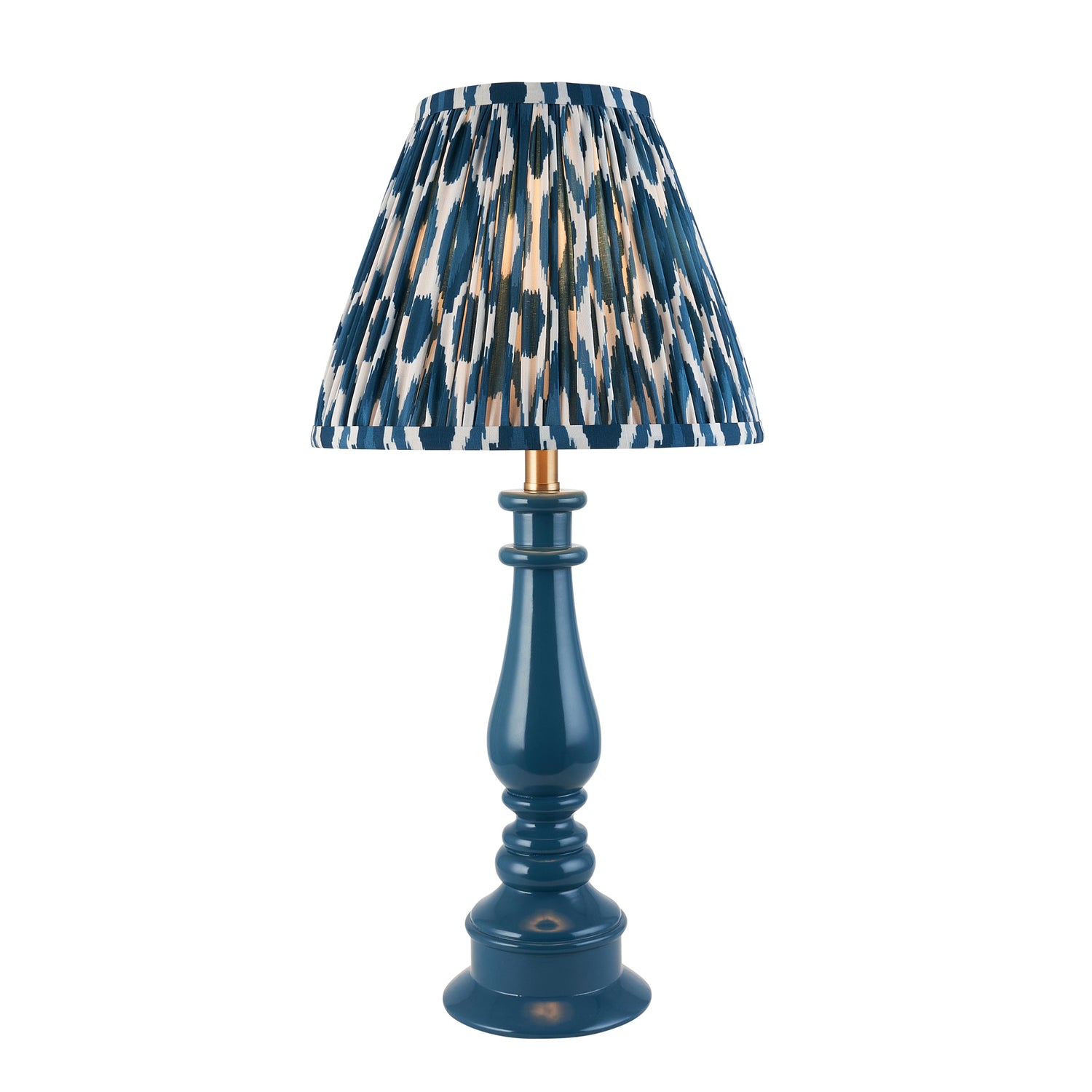 Gloss Blue Myrtle & Ikat 25cm Marlin blue shade - Comet Lighting