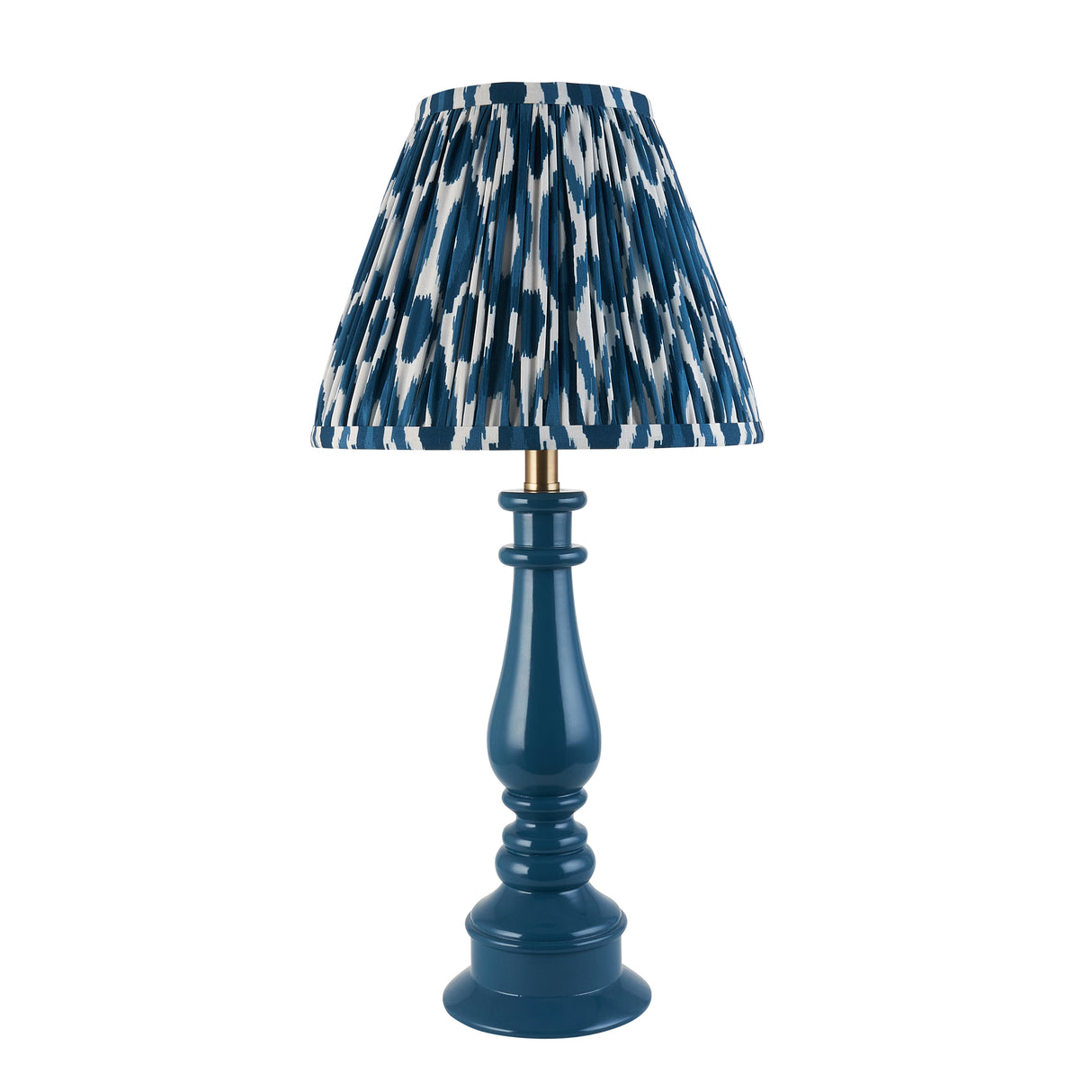Gloss Blue Myrtle & Ikat 25cm Marlin blue shade - Comet Lighting