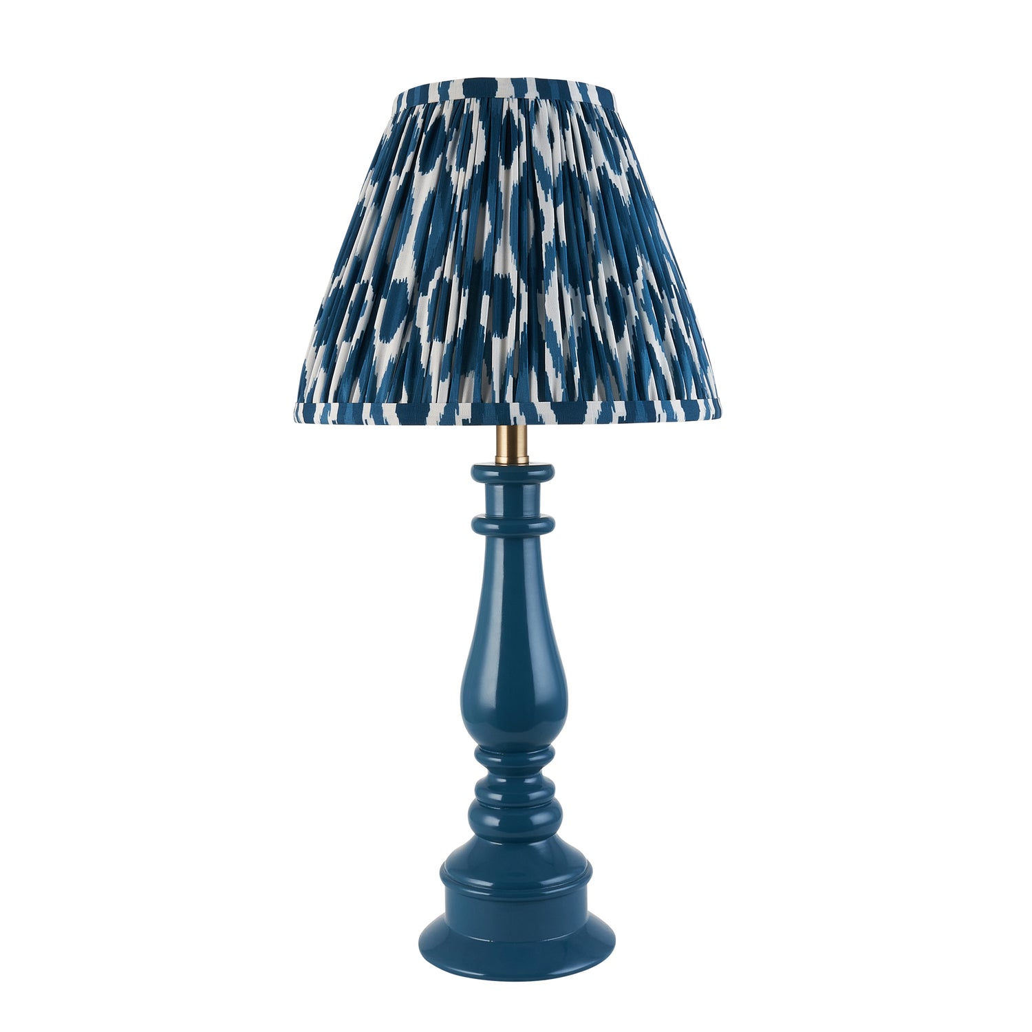 Gloss Blue Myrtle & Ikat 25cm Marlin blue shade - Comet Lighting