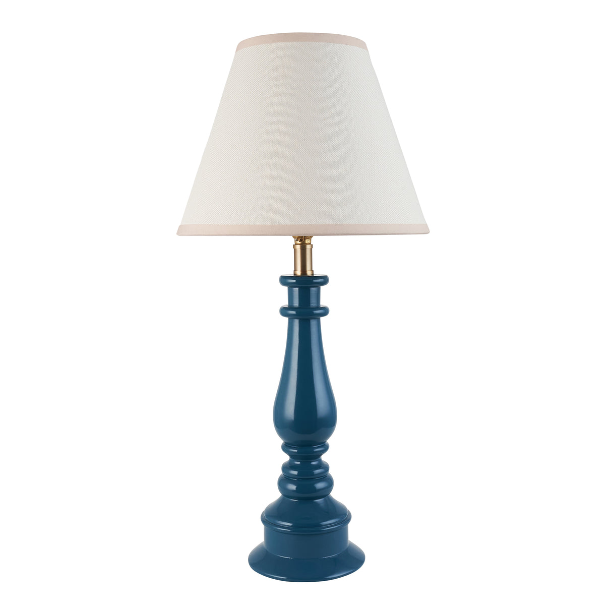 Gloss Blue Myrtle & Ivy 25cm Vintage white shade - Comet Lighting