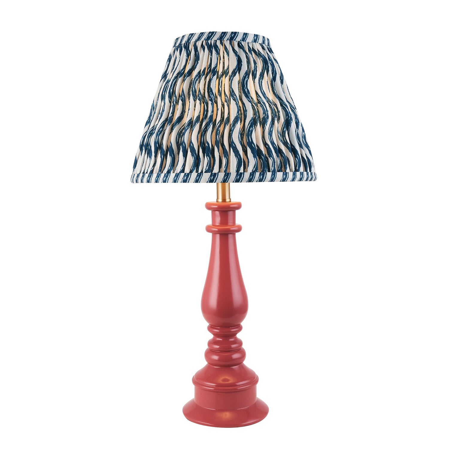 Gloss Pink Myrtle & Ripple 25cm Marlin blue shade - Comet Lighting