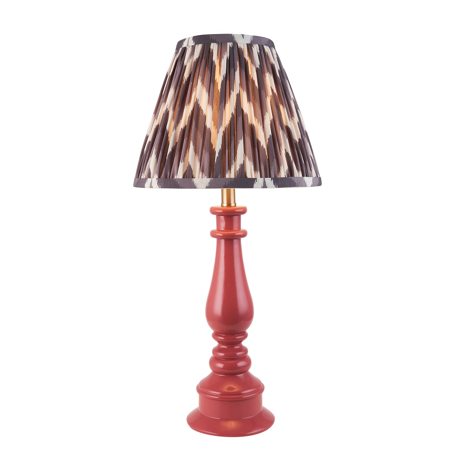 Gloss Pink Myrtle & Zigzag 25cm Pearl grey shade - Comet Lighting