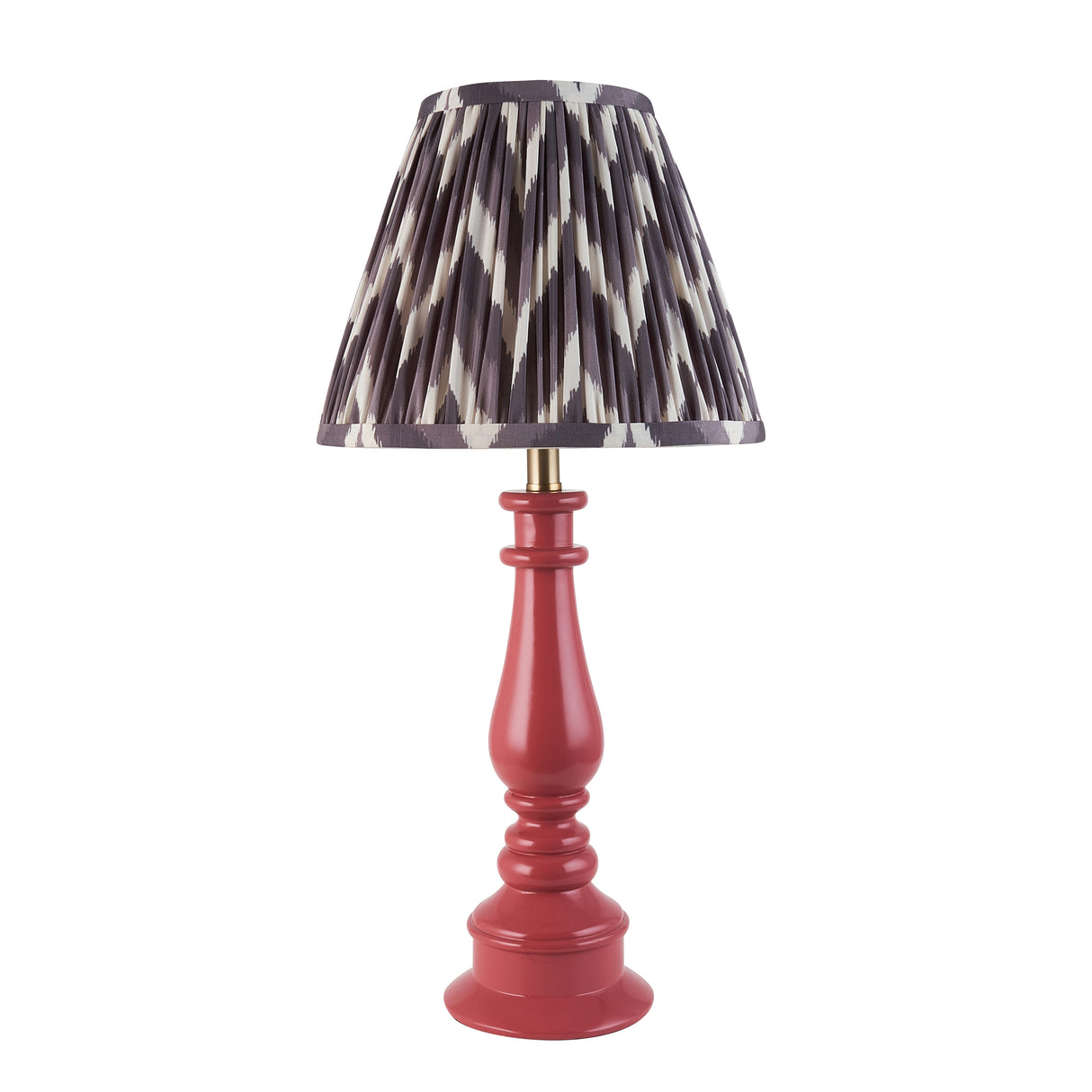 Gloss Pink Myrtle & Zigzag 25cm Pearl grey shade - Comet Lighting