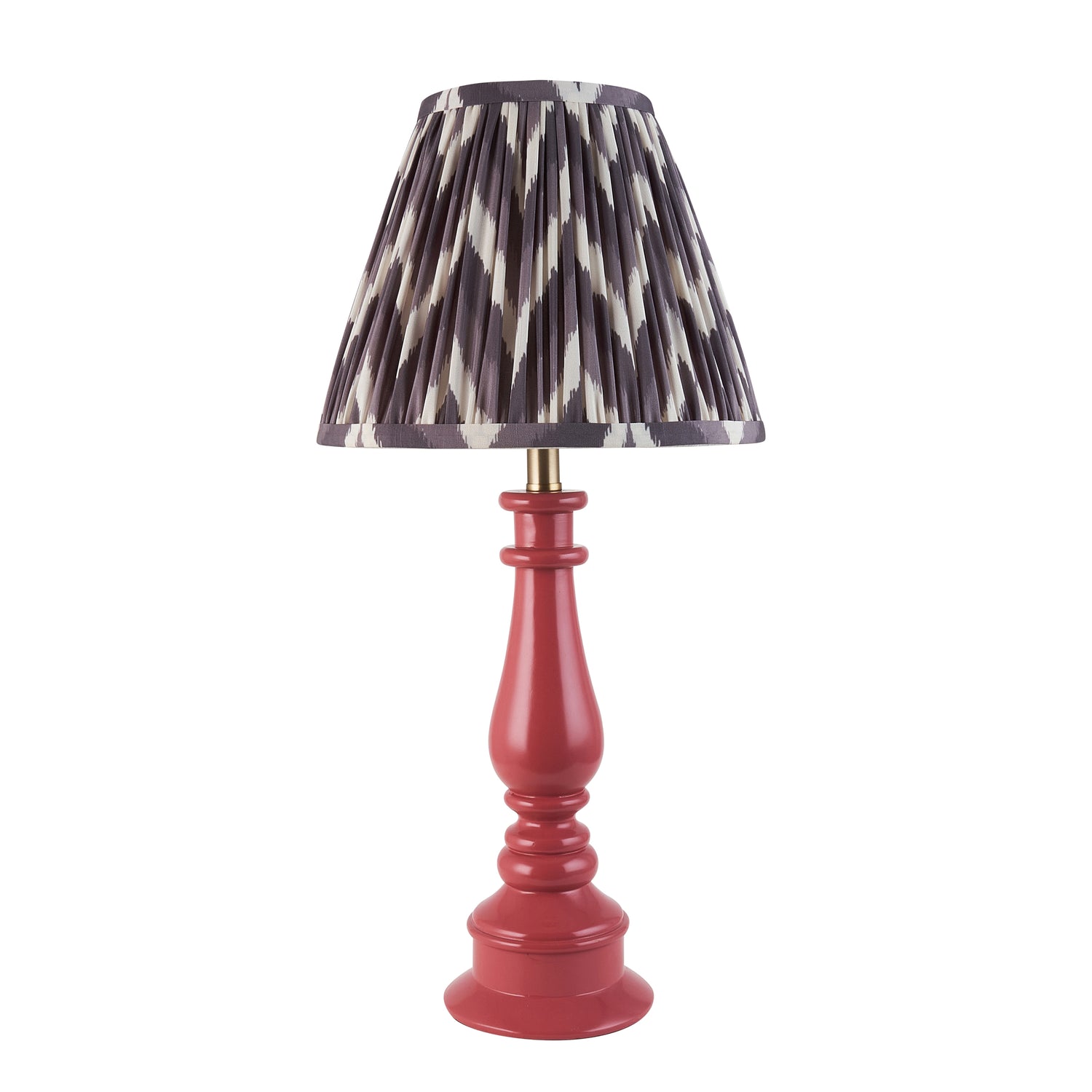 Gloss Pink Myrtle & Zigzag 25cm Pearl grey shade - Comet Lighting