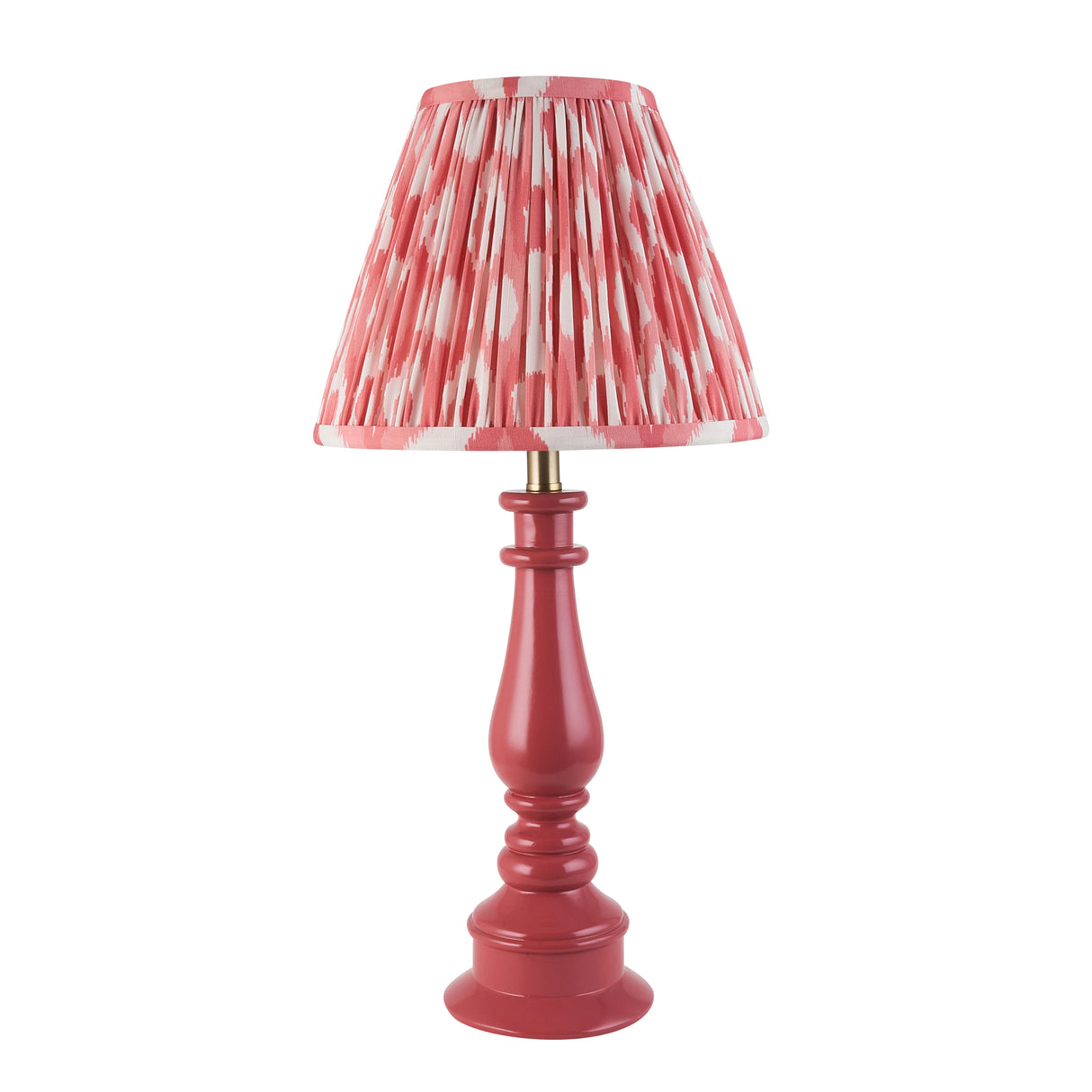 Gloss Pink Myrtle & Ikat 25cm Coral pink shade - Comet Lighting