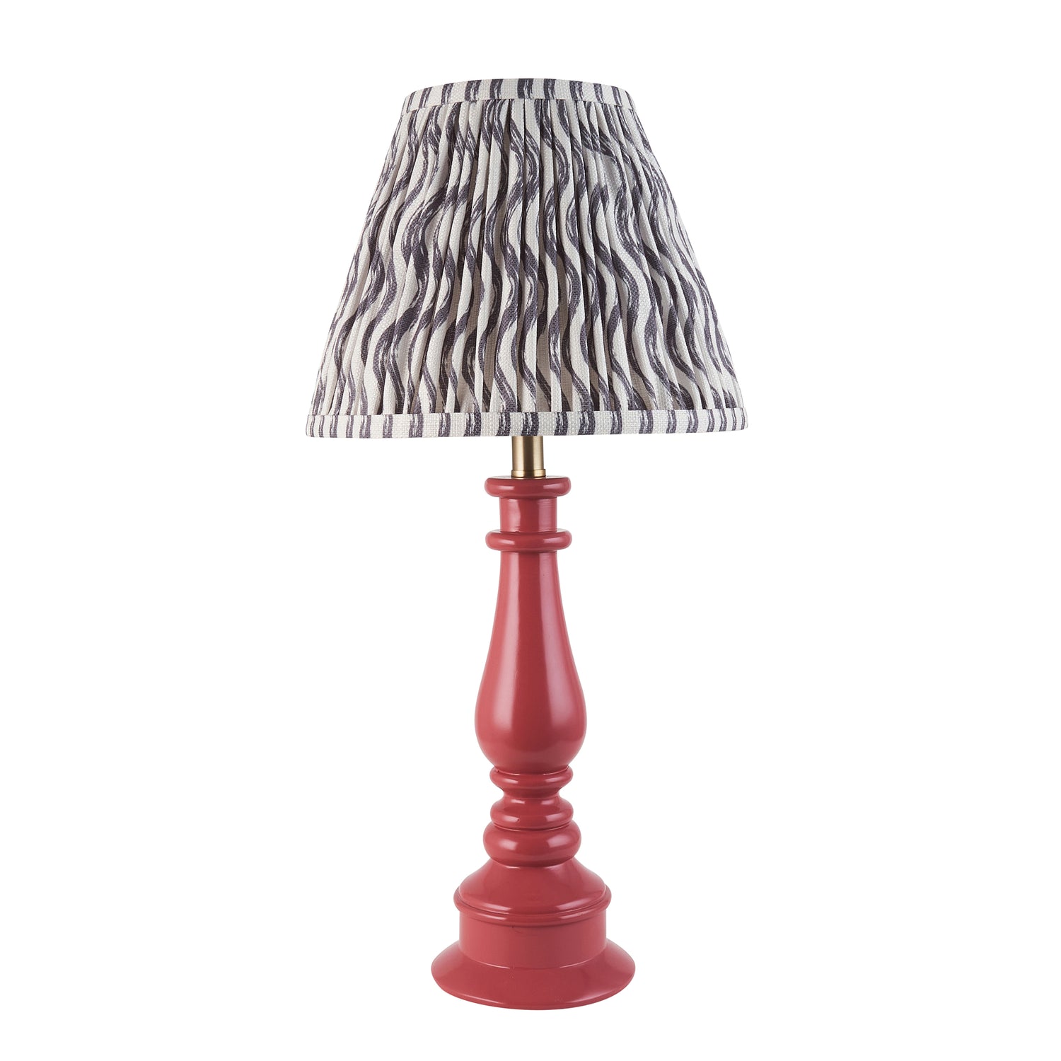 Gloss Pink Myrtle & Ripple 25cm Pearl grey shade - Comet Lighting