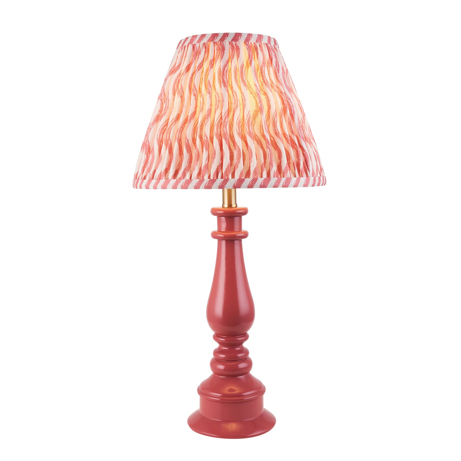 Gloss Pink Myrtle & Ripple 25cm Coral pink shade - Comet Lighting
