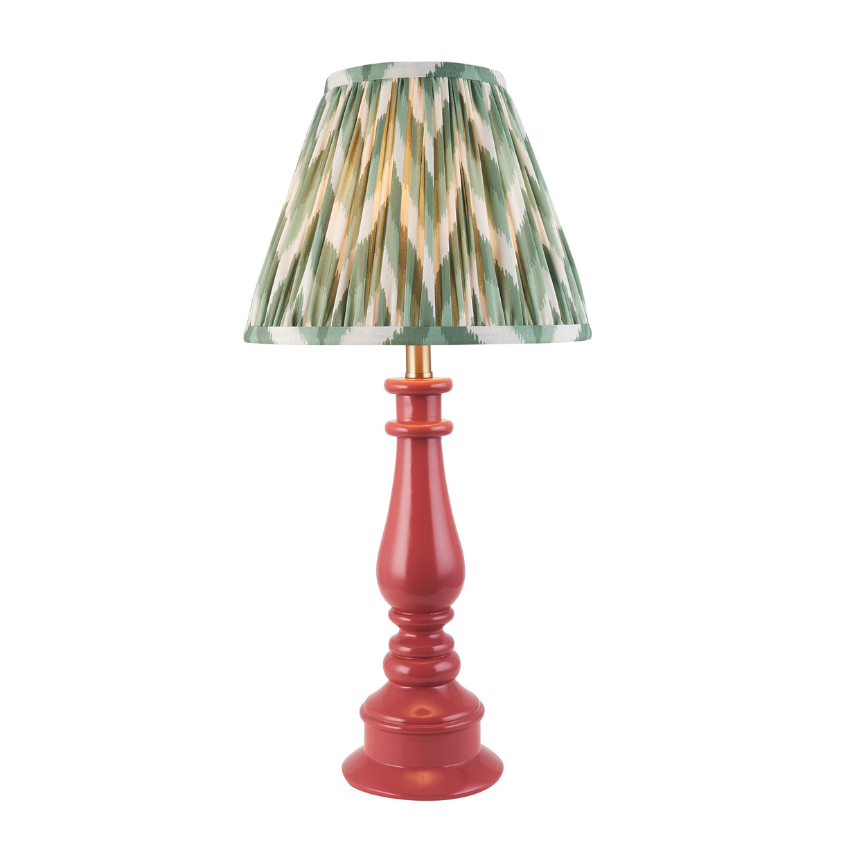 Gloss Pink Myrtle & Zigzag 25cm Cotswold green shade - Comet Lighting