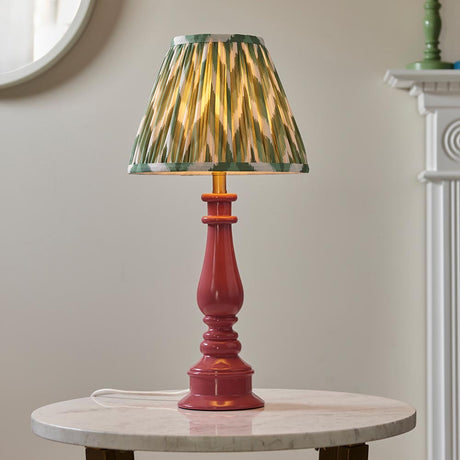 Gloss Pink Myrtle & Zigzag 25cm Cotswold green shade - Comet Lighting