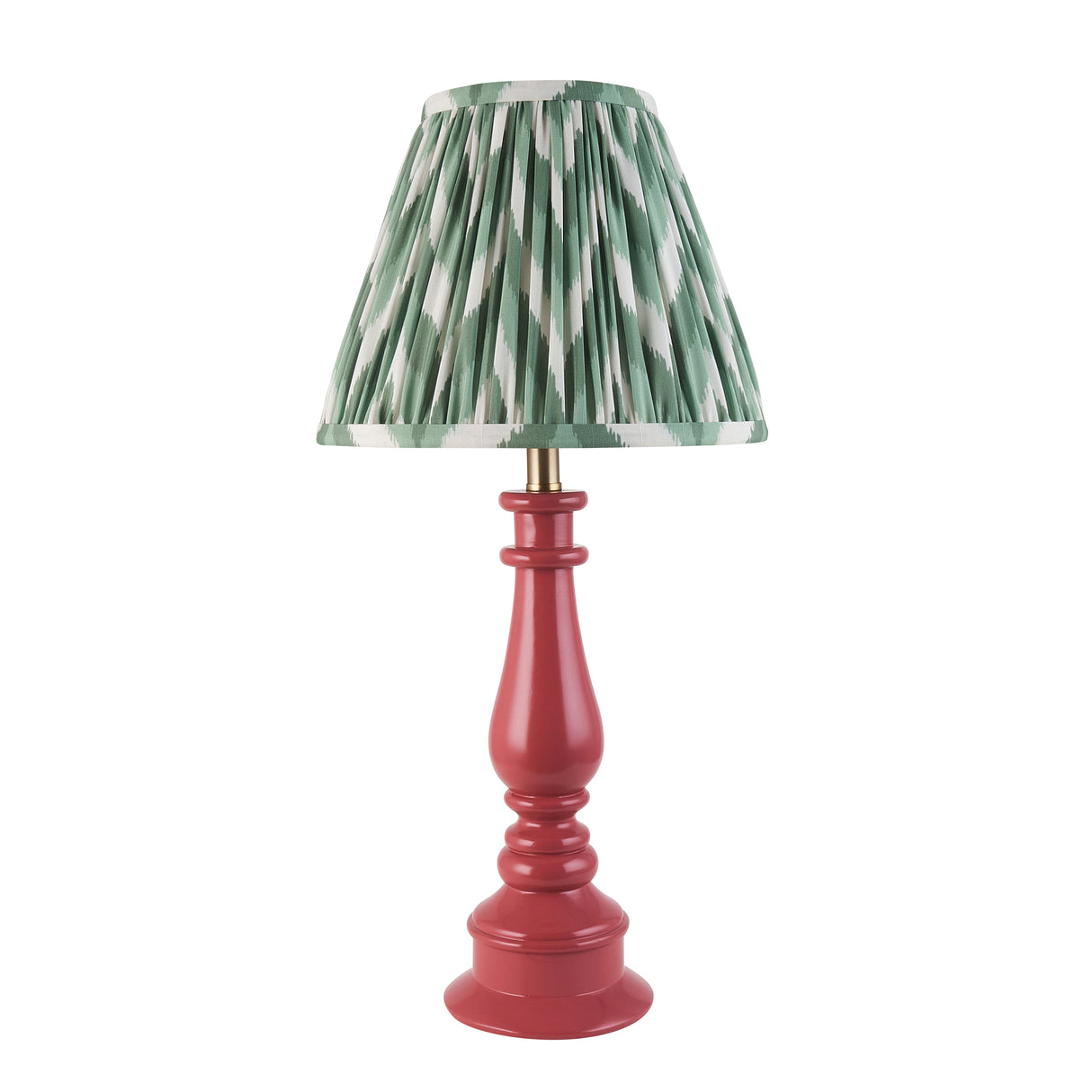 Gloss Pink Myrtle & Zigzag 25cm Cotswold green shade - Comet Lighting