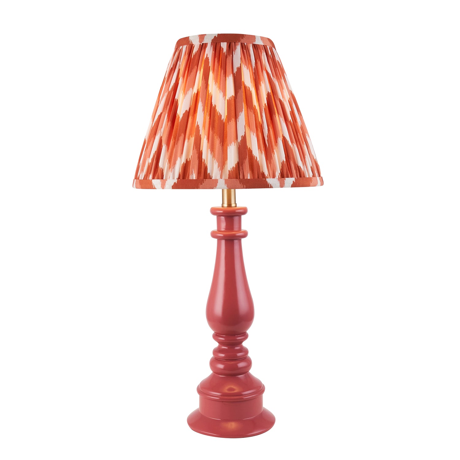 Gloss Pink Myrtle & Zigzag 25cm Apricot orange shade - Comet Lighting