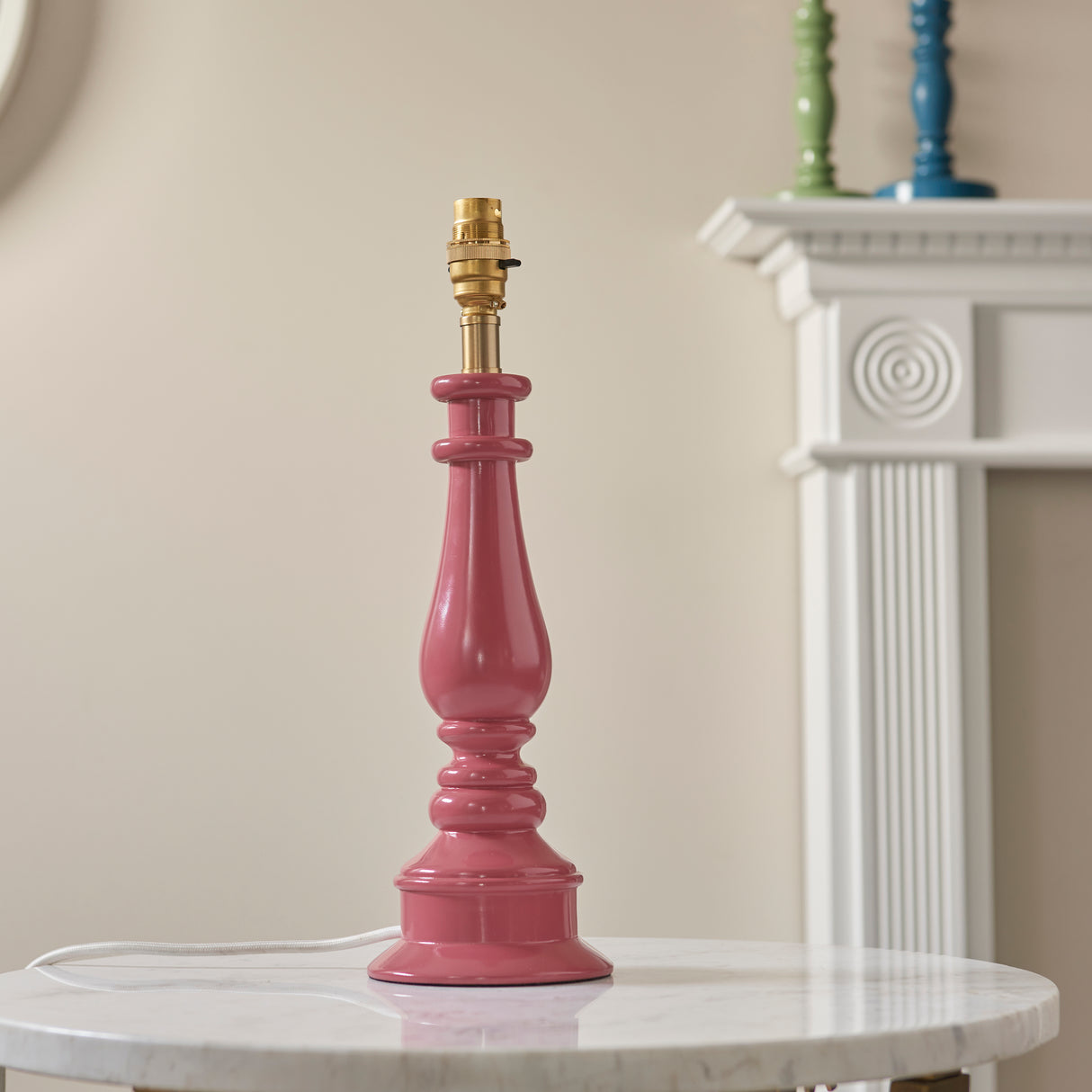 Gloss Pink Myrtle & Zigzag 25cm Apricot orange shade - Comet Lighting