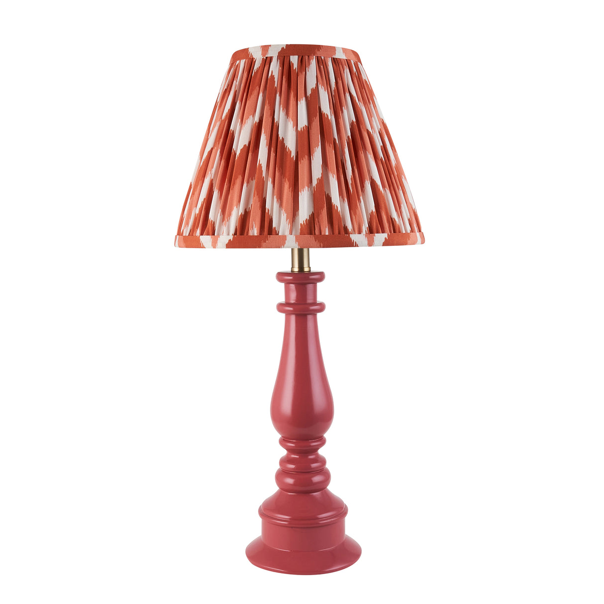 Gloss Pink Myrtle & Zigzag 25cm Apricot orange shade - Comet Lighting