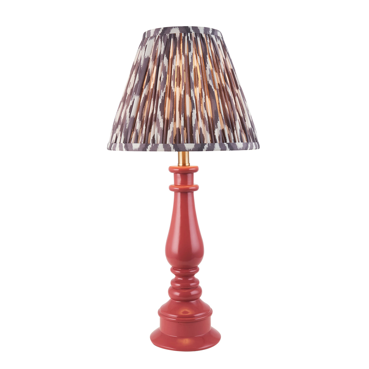 Gloss Pink Myrtle & Ikat 25cm Pearl grey shade - Comet Lighting