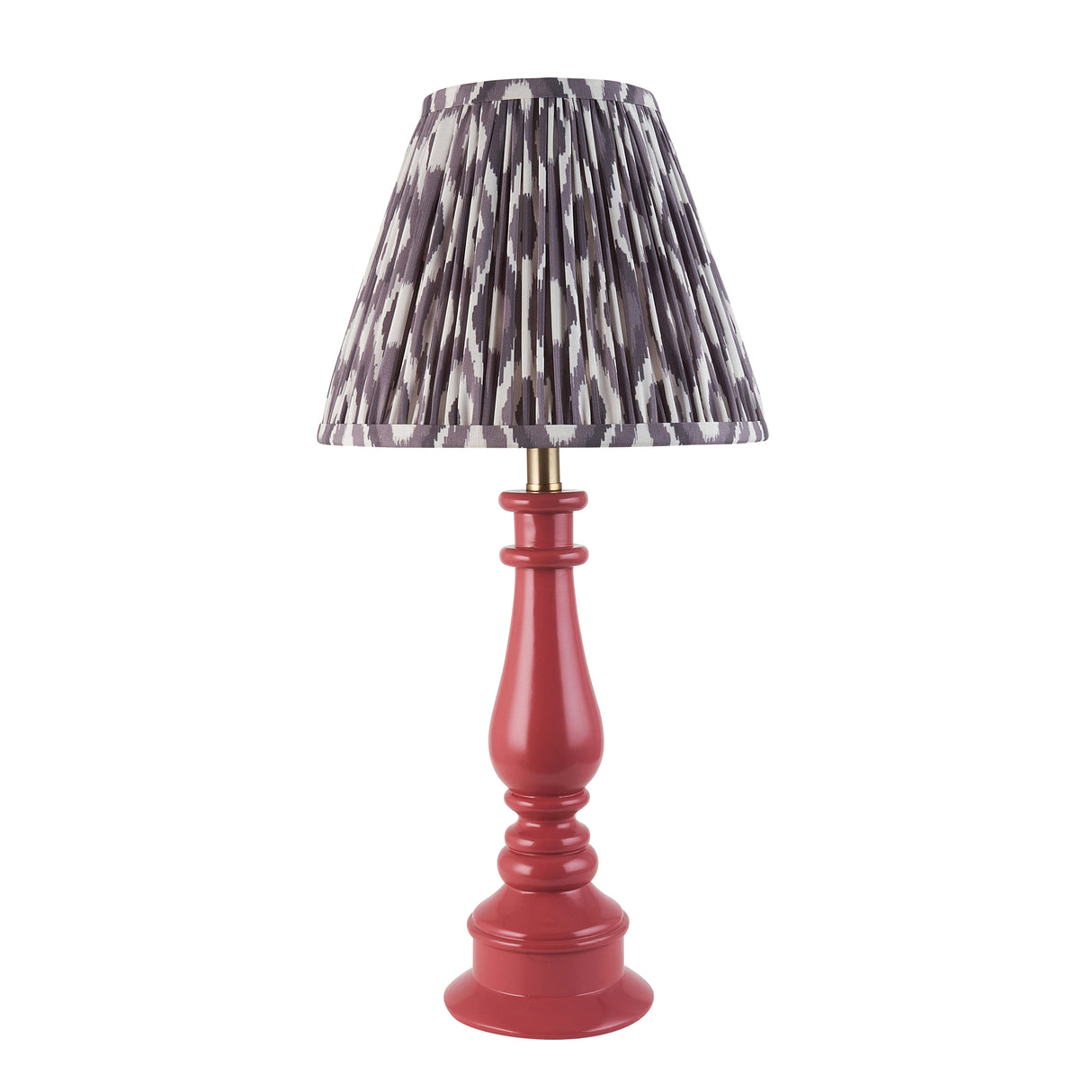 Gloss Pink Myrtle & Ikat 25cm Pearl grey shade - Comet Lighting