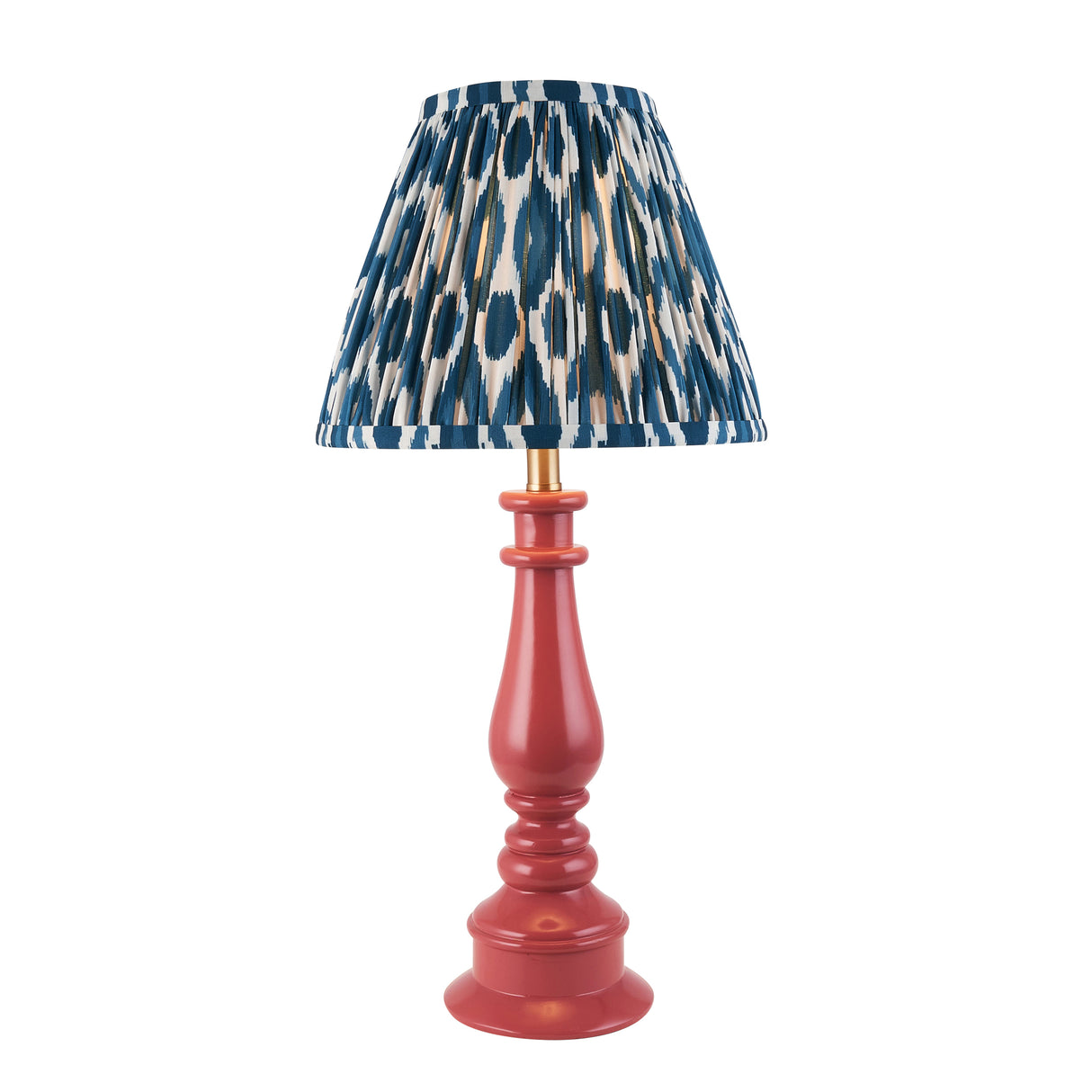 Gloss Pink Myrtle & Ikat 25cm Marlin blue shade - Comet Lighting