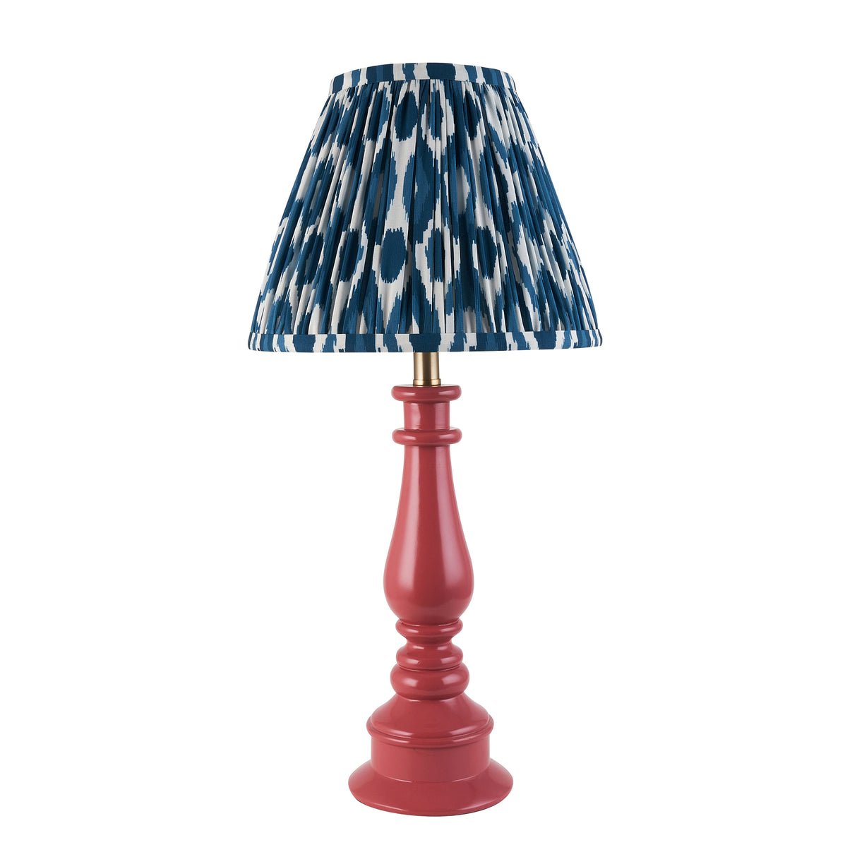 Gloss Pink Myrtle & Ikat 25cm Marlin blue shade - Comet Lighting