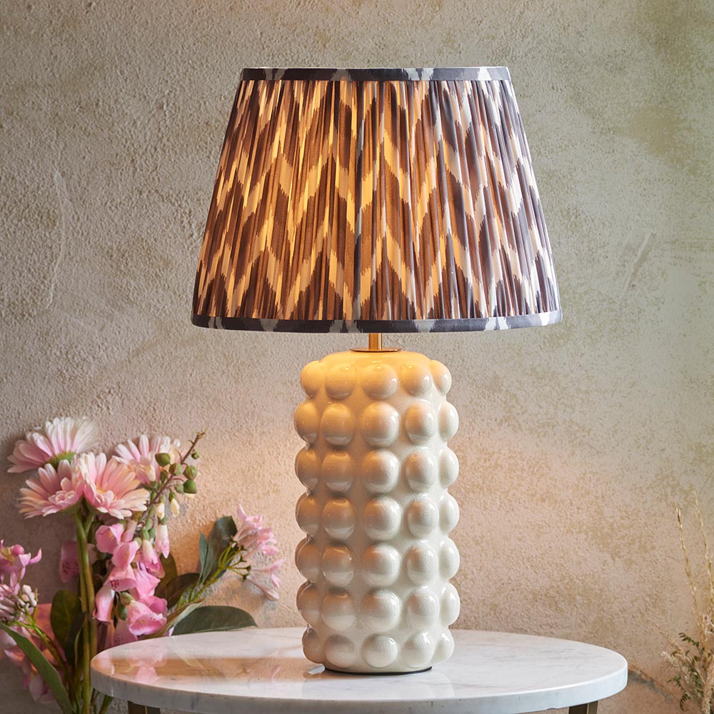 Bobble & Zigzag 35cm Pearl grey shade - Comet Lighting