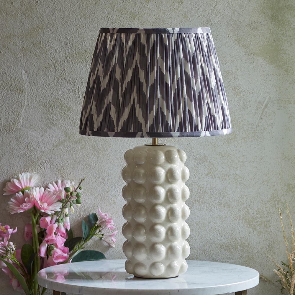 Bobble & Zigzag 35cm Pearl grey shade - Comet Lighting