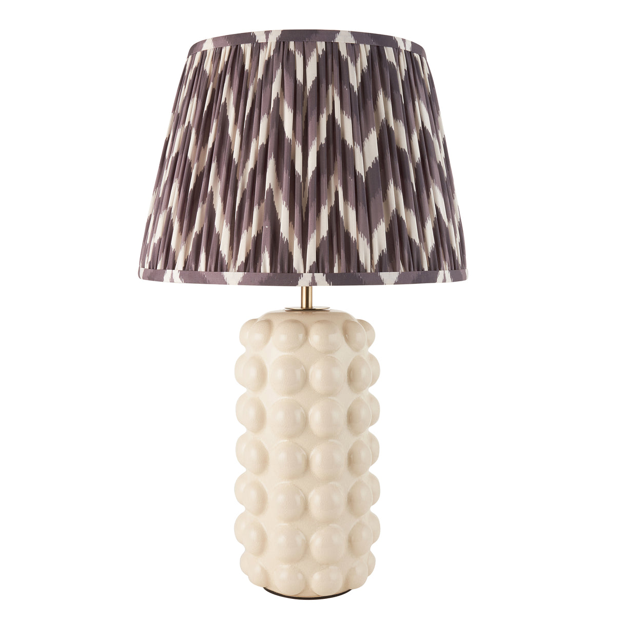 Bobble & Zigzag 35cm Pearl grey shade - Comet Lighting