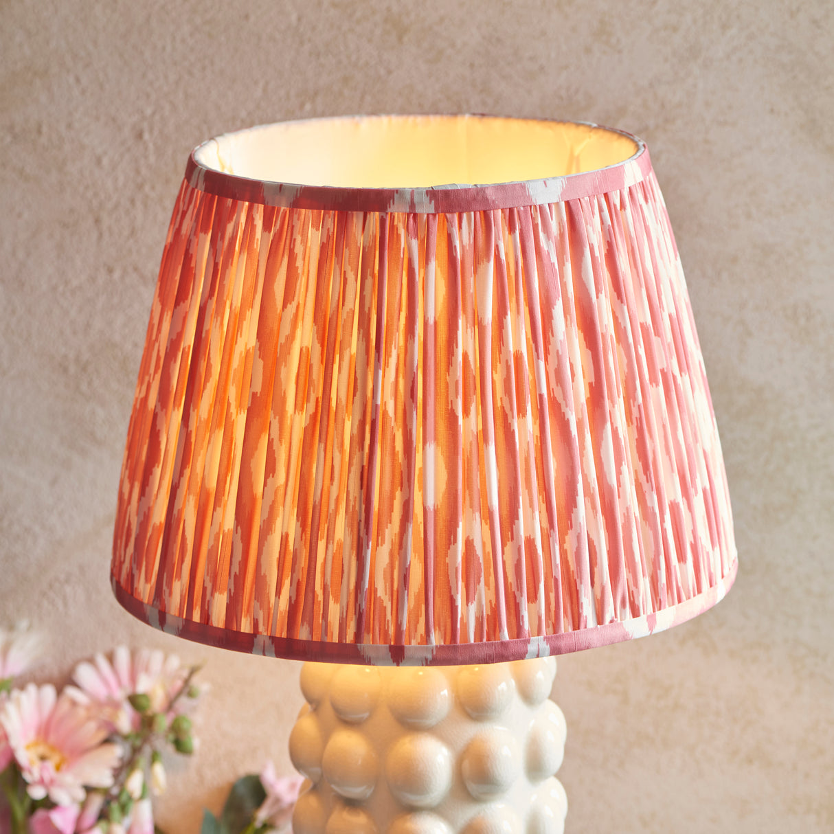Bobble & Ikat 35cm Coral pink shade - Comet Lighting