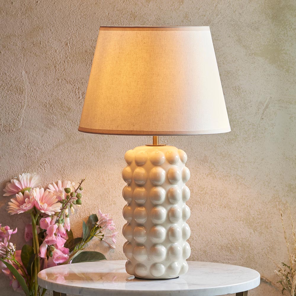 Bobble & Ivy 35cm Vintage white shade - Comet Lighting
