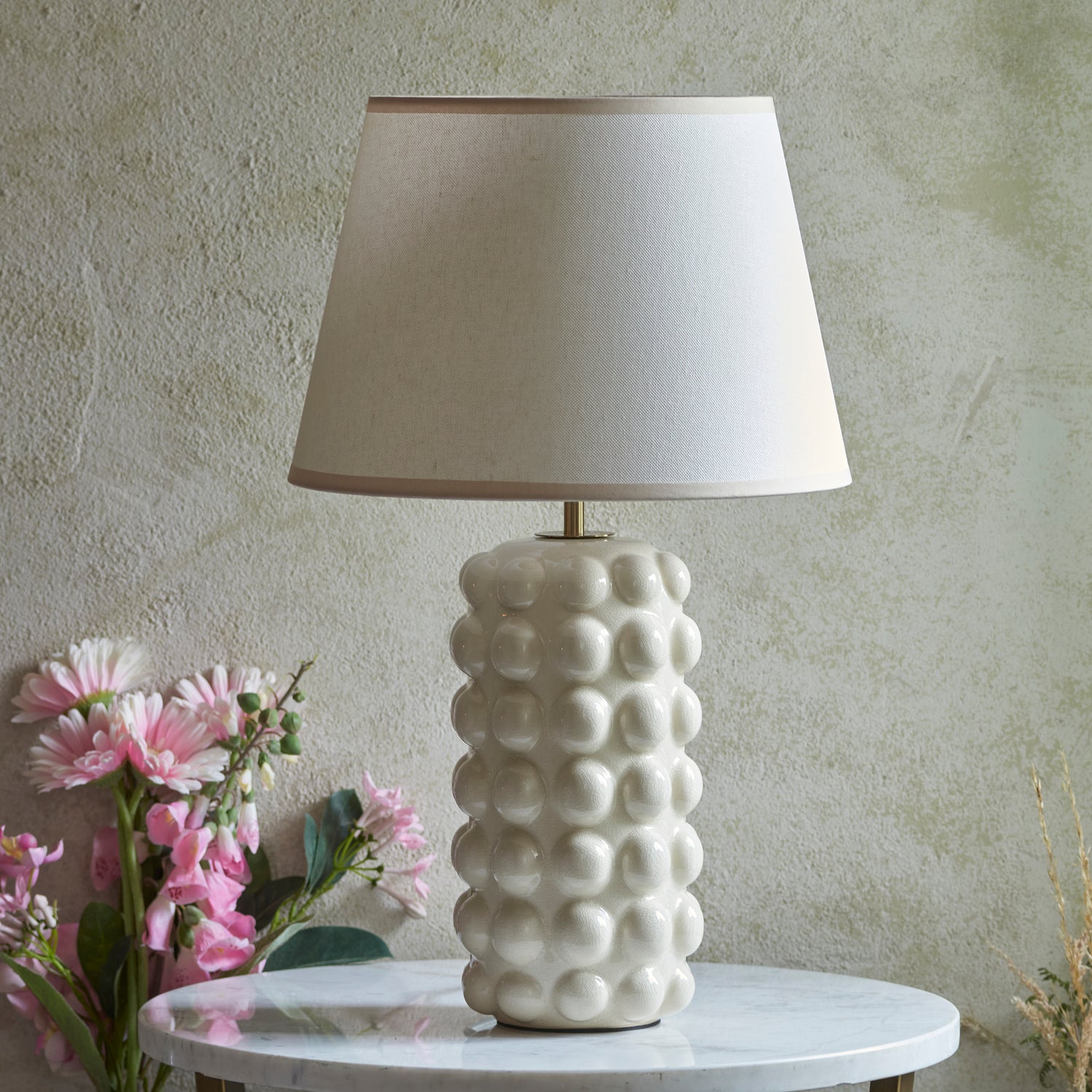 Bobble & Ivy 35cm Vintage white shade - Comet Lighting