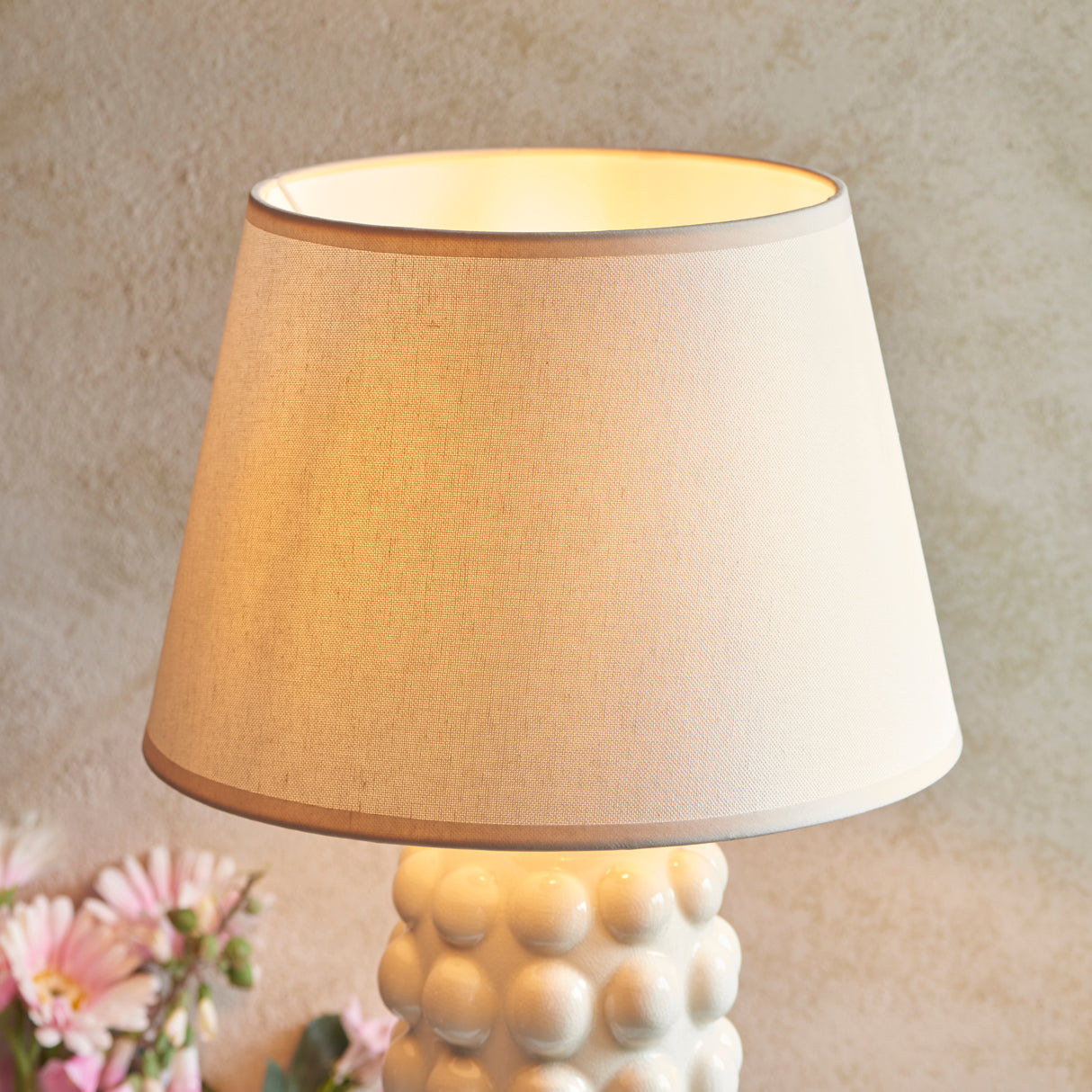 Bobble & Ivy 35cm Vintage white shade - Comet Lighting